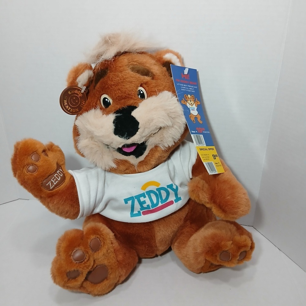 Zellers Store Mascot Zeddy Bear Plush 13" Cuddle Wit 1989 NWT RARE